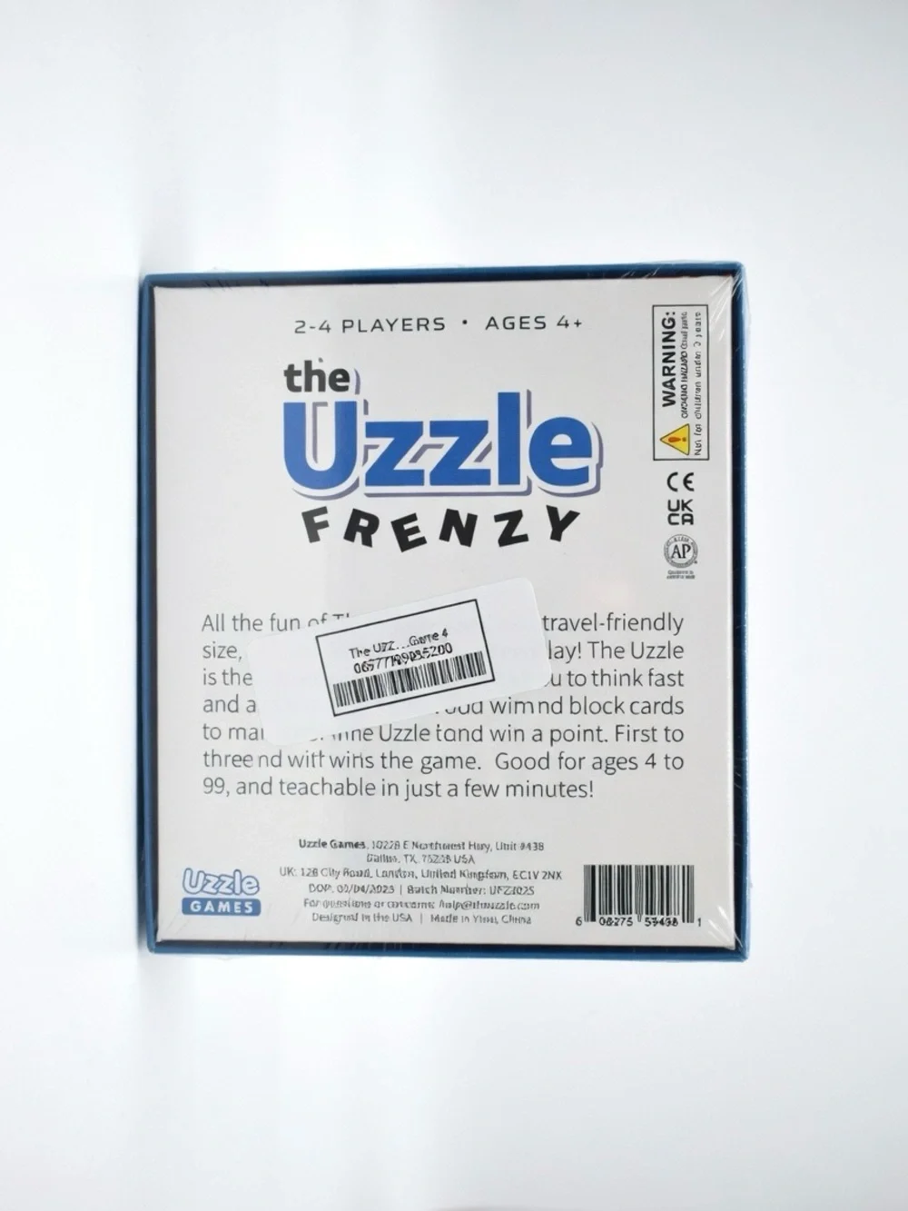 UZZLE FRENZY BLOCK PUZZLE BOARD GAME FOR ADULTS & KIDS